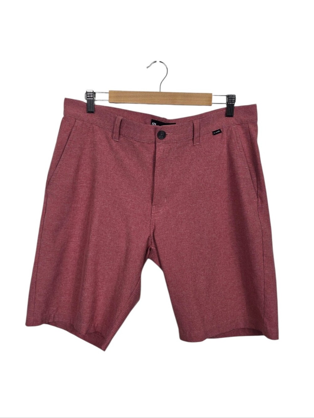 TravisMathew Striped Performance Golf Shorts Red Men's 35 10" Inseam